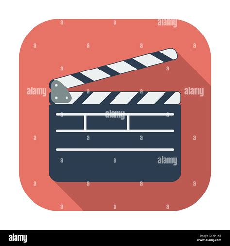 Director Clapperboard Single Flat Color Icon Vector Illustration