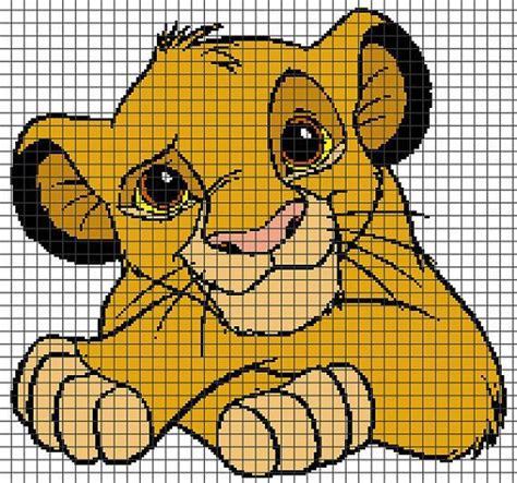 Lion Crochet Graph Crochet Pixel Crochet Simba Disney Disney Lion