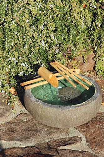 Bamboo Accents Low Profile Water Fountain For Garden Indoor Outdoor