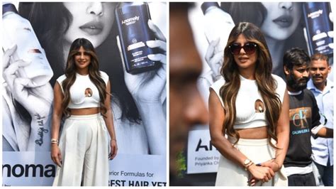 Priyanka Chopra Looks Stylish As She Steps Out To Promote Her Haircare