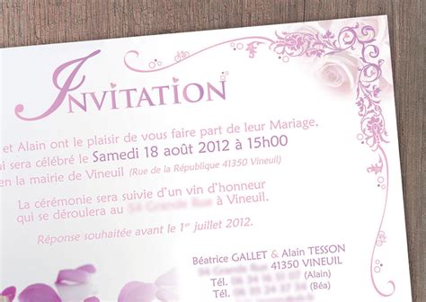 Invitation Mariage Graphixeen Graphiste Blois