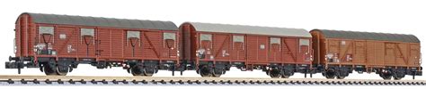 Liliput 260149 3er Set Gedeckte Güterwagen Gbs 245 DB Ep IV