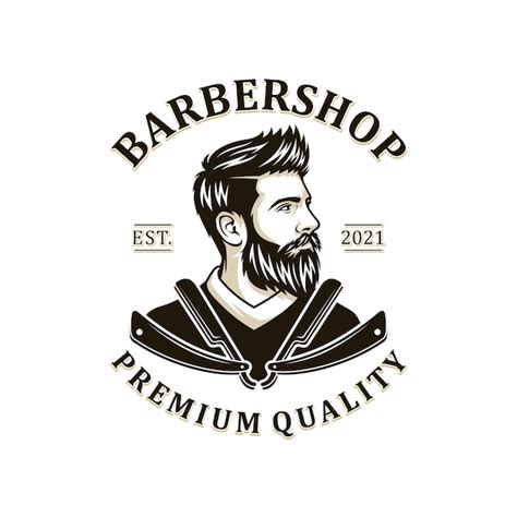 Premium Vector Beard Man Design Logo Illustration