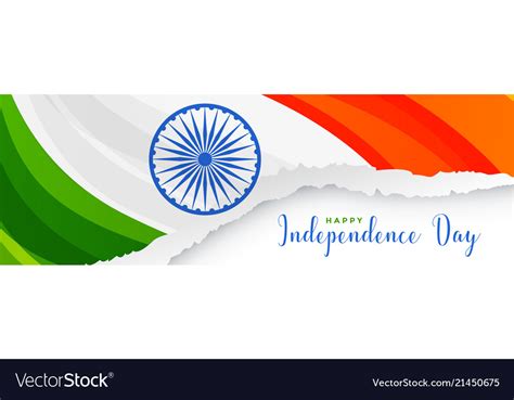 Creative indian flag banner design in paper cut Vector Image