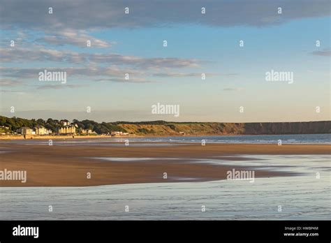 The Seaside Town And Beach Of Filey On Beautiful Morning North