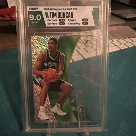 1997 Skybox E X2001 Tim Duncan 75 Rookie Graded HGA 9 Mint Spurs RC