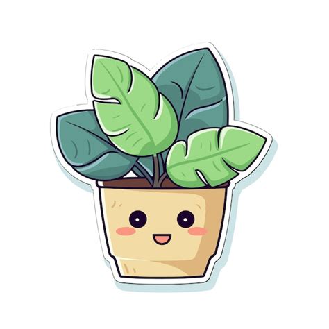 Cactus De Dessin Anim En Pot Vecteur Premium