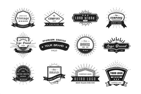 Vintage retro logo set for banner, poster, flyer. 2034453 Vector Art at ...