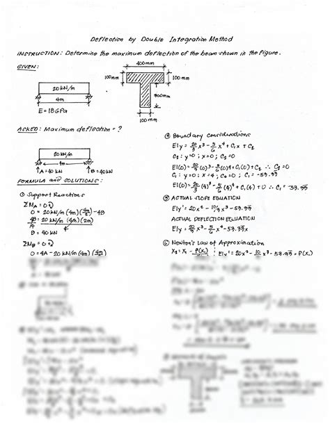 Solution Deflection Example Problem With Solution Double Integration