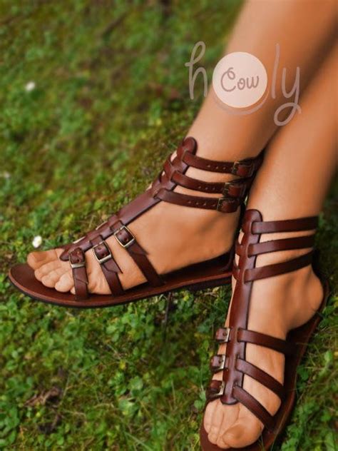 Womens Handmade Brown Leather Gladiator Sandals Womens Etsy Ireland