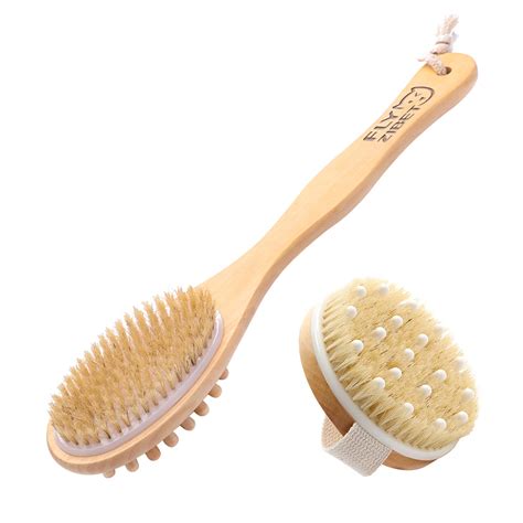 Shower Brush Set For Soft Glowing Skin Body And Back Scrubbers For Wet Dry Brushing Natural