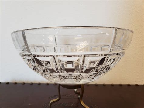 Large Rosenthal Crystal Bowl Domus Pattern Luxury Crystal Etsy