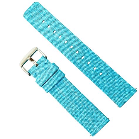 Woven Nylon Fabric Quick Release Watch Strap Light Blue