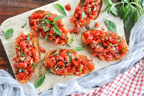 Tomato Basil Bruschetta Vegan Gluten Free Option Honey Whats Cooking