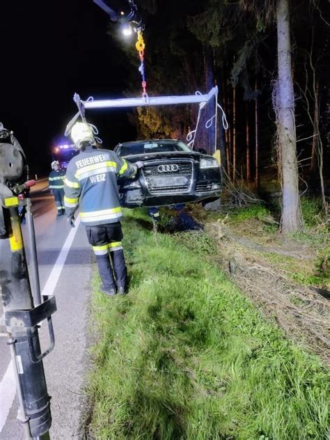 Stadtfeuerwehr Weiz Aktuell Eins Tze Pkw Bergung In Thannhausen