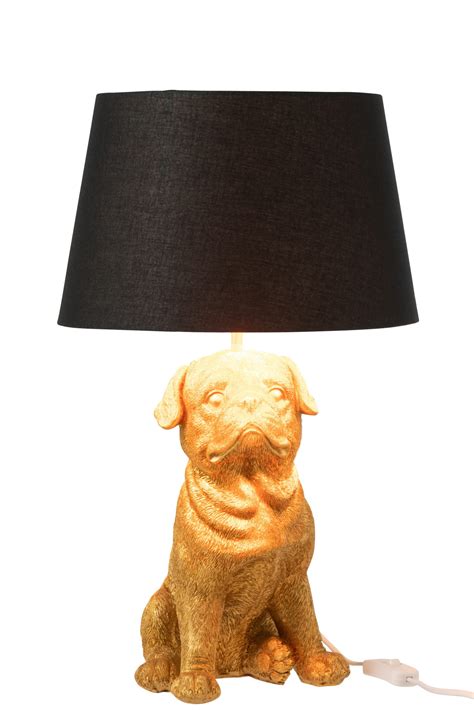 Klassische Schwarz Mit Goldener Hund Tischlampe Jolipa Bobbie