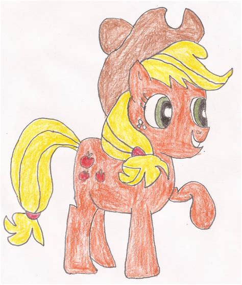 AppleJack Pony Drawing by KittyJewelpet78 on DeviantArt