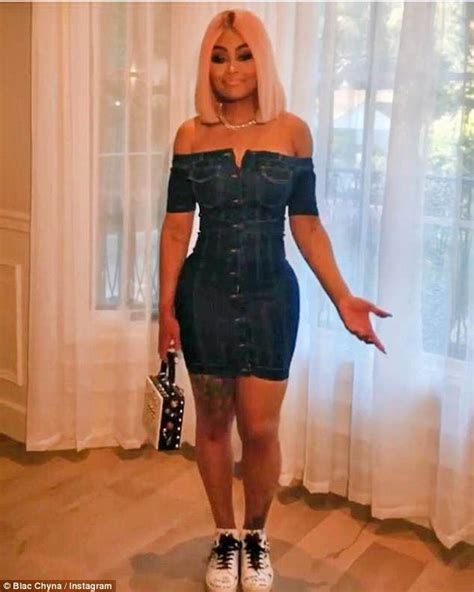 Blac Chyna Shows Off Her Curves In Strapless Denim Dress Strapless