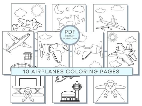 Airplane Coloring Pages, Airplane PDF, Airplane Printables, Airplane ...