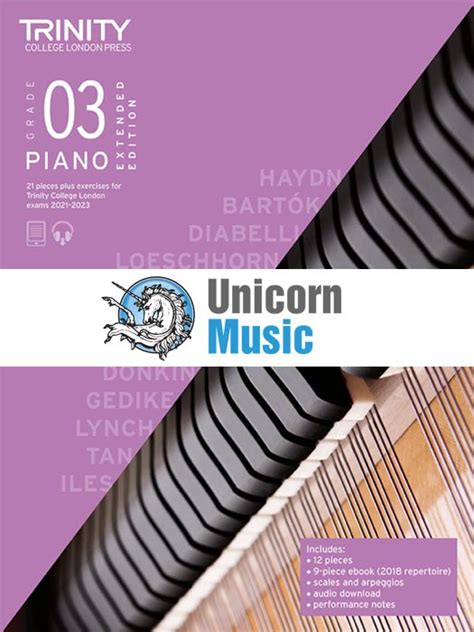 Trinity College London Grade 3 Piano 2021 2023 Unicorn Music Australia