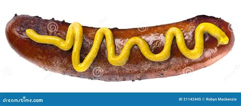 Hot Dog with Mustard stock image. Image of barbecue, isolated - 21142445