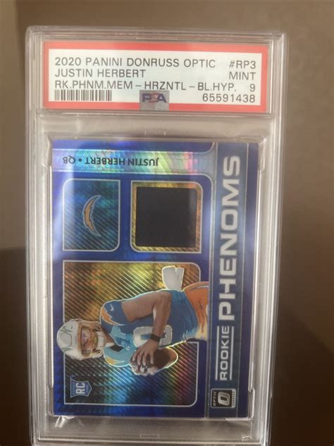 Panini Donruss Optic Rookie Phenoms Memorabilia Justin Herbert Blue