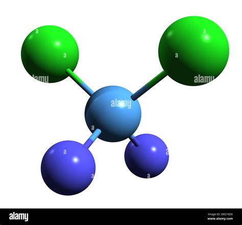 3D image of Dichlorodifluoromethane skeletal formula - molecular chemical structure of ...