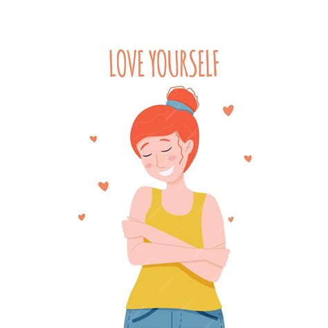 Premium Vector Vector Illustration Love Yourself Concept Woman