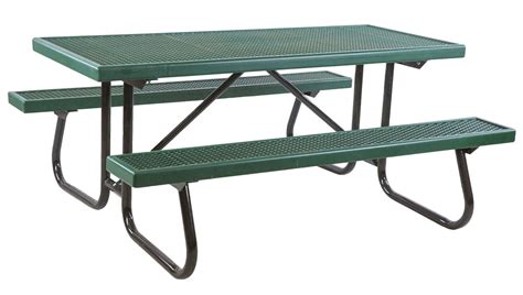 6 Ft. Plastisol Coated Metal Picnic Table with Galvanized Welded Frame ...