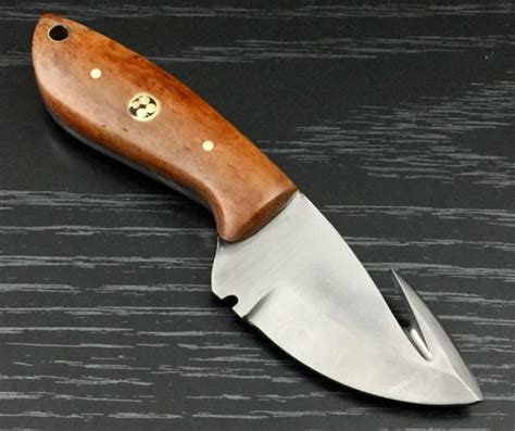 Bi253 440c Steel Custom Handmade Hunting Gut Hook Skinning Knife 6