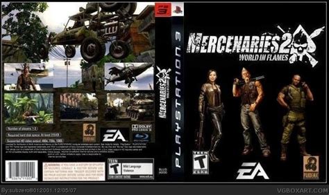 Viewing full size Mercenaries 2 world in flames PS3 box cover