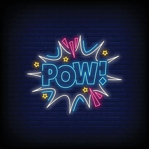 Pow Neon Signs Style Text Vector 2124607 Vector Art At Vecteezy