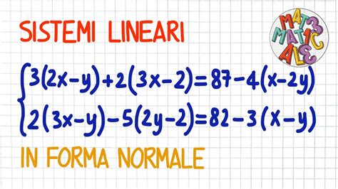 Sistemi Lineari In Forma Normale 1 Sl10 Youtube