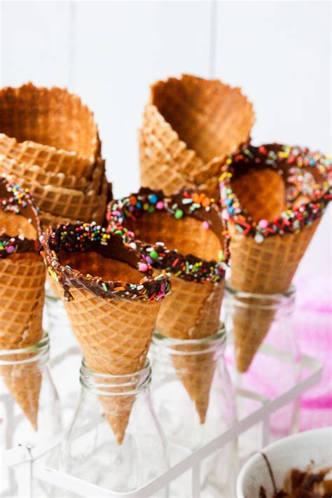 Chocolate Dipped Waffle Cones Laying God S Table Waffle Cone Recipe Ice Cream Waffle Cone