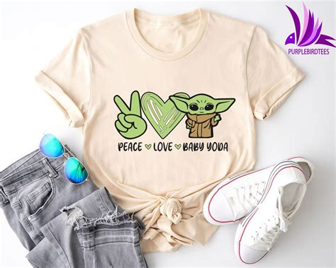 Disney Baby Yoda Shirt Peace Love Baby Yoda Shirts Star Wars Baby