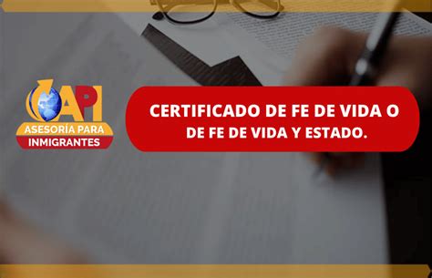 Certificado De Fe De Vida O De Fe De Vida Y Estado