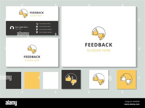 Feedback logo design with editable slogan. Branding book and business ...