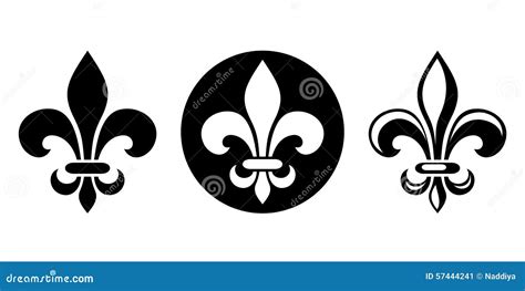 Fleur De Lis Set Of Black Silhouettes Of Lily Flowers Vector