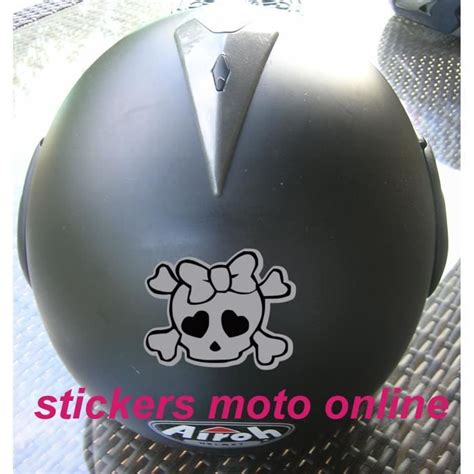 STICKER AUTOCOLLANT REFLECHISSANT TETE DE MORT FILLE CASQUE SKULL BIKER