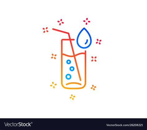 Water Glass Line Icon Soda Aqua Sign Royalty Free Vector