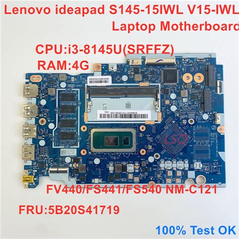 For Lenovo IdeaPad S145 15IWL V15 IWL Laptop Motherboard NM C121 CPU