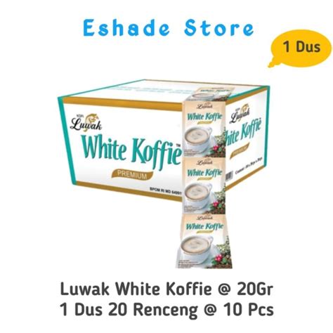 Jual Luwak White Koffie 1 Dus 20Gram 20 Renceng Isi 200 Sachet