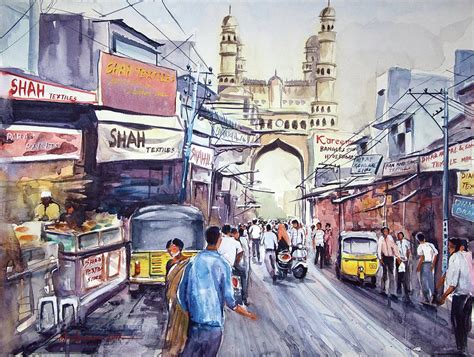 Laad Bazaar Hyderabad Painting By Mrutyunjaya Dash Pixels