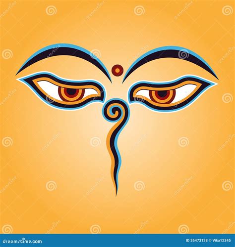 Buddha Eyes Or Wisdom Eyes - Holy Religious Symbol Vector Illustration ...