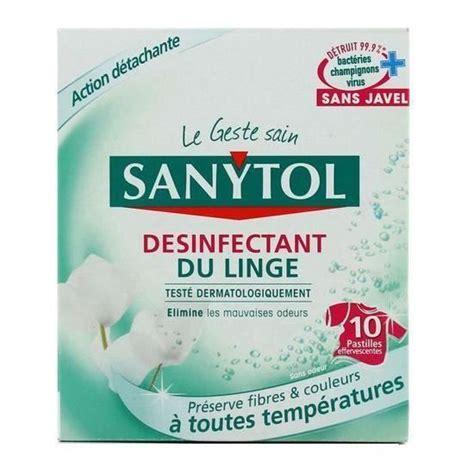 LOT DE 4 SANYTOL Désinfectant du Linge 10 Tablettes Cdiscount