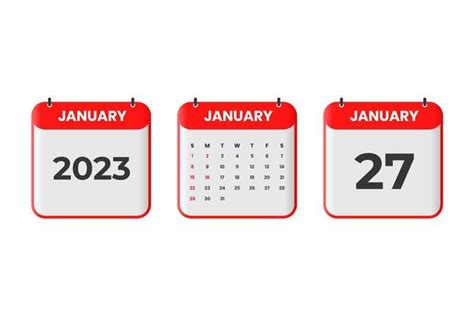 January 2023 Calendar Vector Art, Icons, and Graphics for Free Download