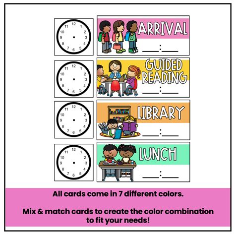 Colorful Classroom Schedule Cards | EDITABLE Visual Daily Schedule & Clocks - Shop Sweet Tooth ...