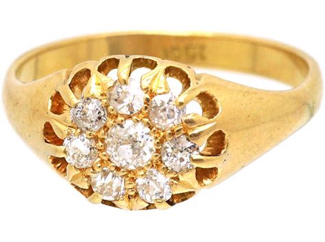 Edwardian Ct Gold Diamond Cluster Ring S The Antique Jewellery