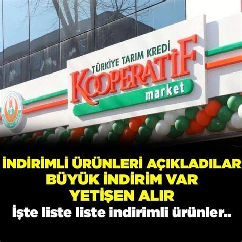 Tarım Kredi Kooperatif Market te indirim Bilgi Rehberim