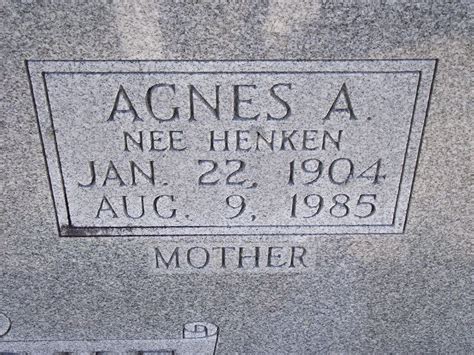 Agnes Ann Henken Warnecke 1904 1985 Mémorial Find A Grave